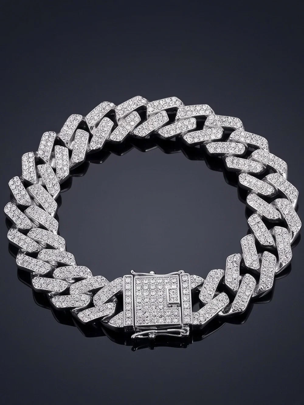 Men's Invicta Elements Cuban link Bracelet withCZ Pav’e